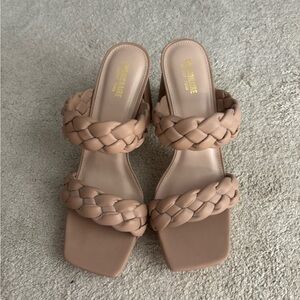 Beige Braided Sandals